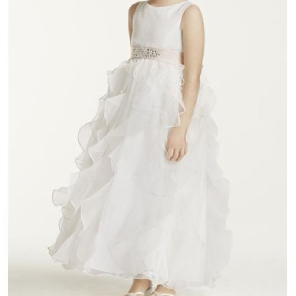 Organza Flower Girl Dress w/ Ruffled Skirt